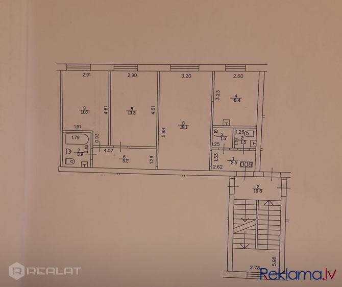 Pārdod 3 istabu dzīvokli ar lielisku atrašanās vietu  Platība:68 m2 Stāvs: 2. no 3 Atrašanās vieta:  Рига - изображение 9