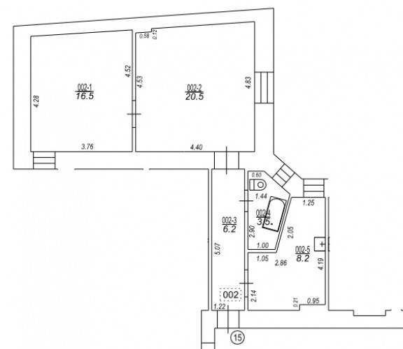 Piedāvājumā dzīvokļi Rīgas centrā. Īpašumam divas ēkas fasādes un pagalma.  Divu istabu dzīvoklis ar Рига - изображение 12