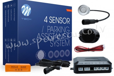 CP6S - Parking assist system - CP6 with buzzer and connectors - silver - Parking Sensori Komplekts - Рига - изображение 1