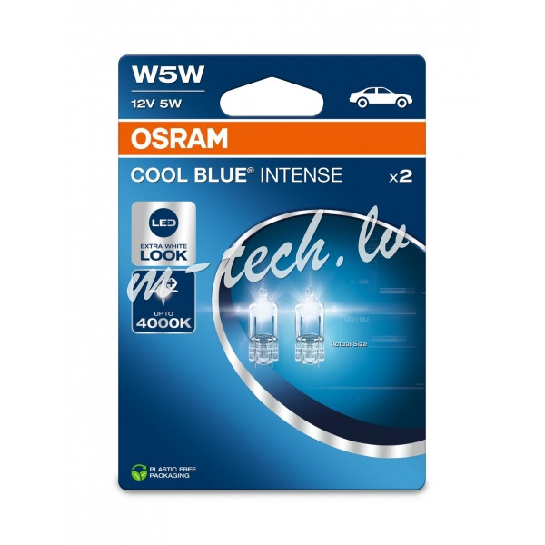 O2825CBN-2BL - OSRAM COOL BLUE INTENSE 2825CBN-2BL W5W W2.1x9.5d 12V 5W Рига - изображение 1