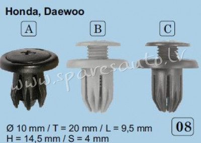 08C - OEM kodas  BMW 07130702966, Daewoo 94530623, Honda 91503SP0003  Honda, Daedoo, Chevrolet, Jeep Rīga - foto 1