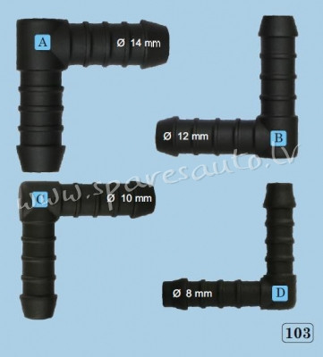 103C - Elbow Ø 10 - Trubiņu Savienojumi - UNSORTED TRUBIŅU SAVIENOJUMI Рига - изображение 1