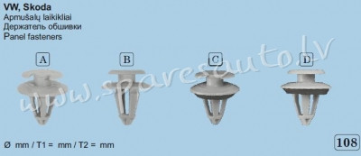 108D - VW, Skoda Ø 8 - Plastmasas Turētāji - UNSORTED PLASTMASAS TURĒTĀJS Rīga - foto 1