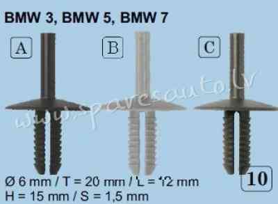 10C - 51111944537 BMW 3, BMW 5, BMW 7 Ø 8 - Plastmasas Turētāji - UNSORTED PLASTMASAS TURĒTĀJS Rīga