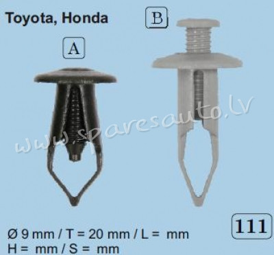 111A - Toyota, Honda Ø 9 - Plastmasas Turētāji - UNSORTED PLASTMASAS TURĒTĀJS Рига - изображение 1