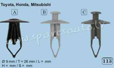 113B - Toyota, Honda, Mitusbishi Ø 9 - Plastmasas Turētāji - UNSORTED PLASTMASAS TURĒTĀJS Рига