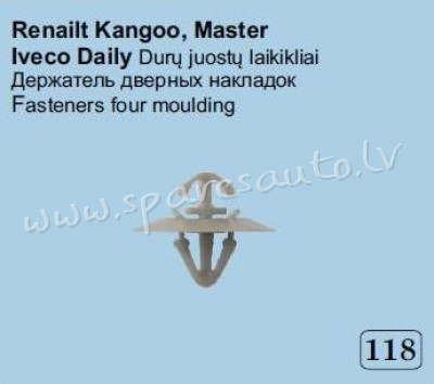 118 - Renault Kangoo, Master, Iveco Daily Ø 8 - Plastmasas Turētāji - UNSORTED PLASTMASAS TURĒTĀJS Рига - изображение 1