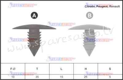 131A - Citroen, Peugeot, Renault Ø 9 - 9,5 - Plastmasas Turētāji - UNSORTED PLASTMASAS TURĒTĀJS Рига