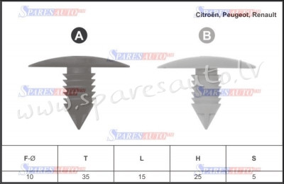 131A - Citroen, Peugeot, Renault Ø 9 - 9,5 - Plastmasas Turētāji - UNSORTED PLASTMASAS TURĒTĀJS Рига - изображение 1