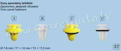 57B - Universal Ø 7,5 - 8 - Plastmasas Turētāji - UNSORTED PLASTMASAS TURĒTĀJS Рига