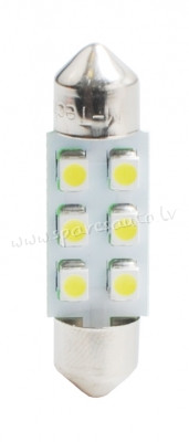 L028W - LED L028W - C5W 36mm 6xSMD3528 White - Gaismas Diožu - UNSORTED LED BULBS Рига - изображение 1