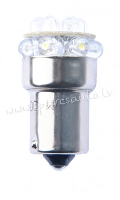 L039W - M-TECH LED L039W - BA15s 5mm 12xFlux White - Gaismas Diožu - UNSORTED LED BULBS Рига - изображение 1
