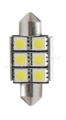 L306W - 1pc. C5W 36mm 6xSMD5050 Radiator CANBUS White - Gaismas Diožu - UNSORTED LED BULBS Rīga - foto 1