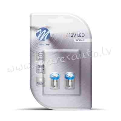 LB008B - M-TECH Blister 2x LED L008 - BA9s 1xSMD5050, blue - Gaismas Diožu - UNSORTED LED BULBS Рига