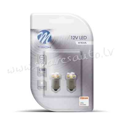 LB009W - Blister 2x LED LB009W - BA9s 12V 4xSMD 3528 White - Gaismas Diožu - UNSORTED LED BULBS Рига