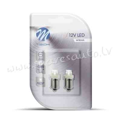 LB013W - Blister 2x LED L013 - BA9s, 4LED, 3mm, white - Gaismas Diožu - UNSORTED LED BULBS Рига
