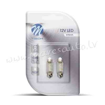 LB043W - C5W M-TECH Blister 2x LED LB043W - C5W 36mm 4LED 3mm White - Gaismas Diožu - UNSORTED LED B Рига