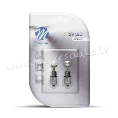 LB319W - Blister 2x LED LB319W - BA9s 12V 3xSMD5050 CANBUS White - Gaismas Diožu - UNSORTED LED BULB Рига