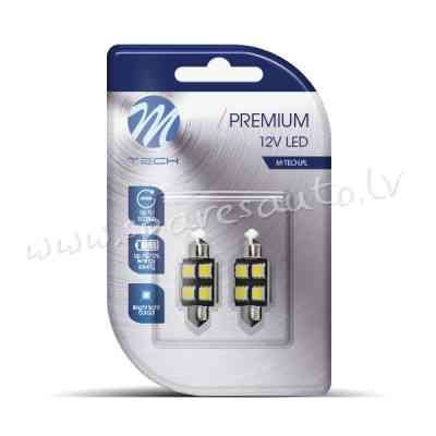 LB328W - M-TECH BLISTER 2X DIODA LED L328 - C5W 36MM 4LEDXSMD5050 RAD. CANBUS, WHITE - Gaismas Diožu Рига
