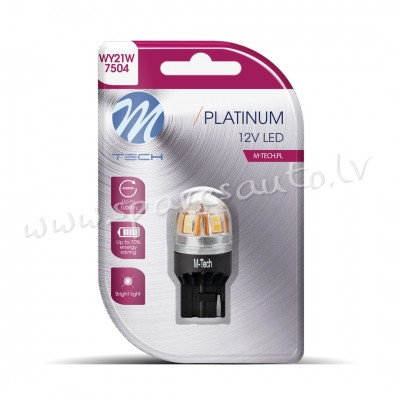 LB828Y-01B - Blister M-TECH Platinum LB828Y-01B - T20 W21W. 12-24V 15x2835SMD. CANBUS. Amber - Gaism Rīga - foto 1