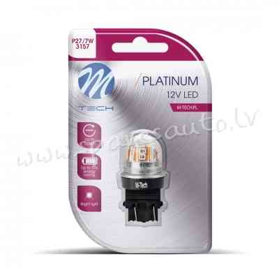 LB831R-01B - Blister M-TECH Platinum LB831R-01B - P27/7W. 12-24V 15x2835SMD. CANBUS. Red - Gaismas D Рига