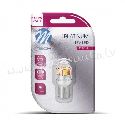 LB832Y-01B - Blister M-TECH Platinum LB832Y-01B - PY21W. 12-24V 15x2835SMD. CANBUS. Amber - Gaismas  Рига - изображение 1