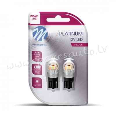 LB835W-02B - Blister M-TECH Platinum LB835W-02B -T10 W5W. 12-24V 5x2835SMD 1W Lumileds LEDS. White - Рига