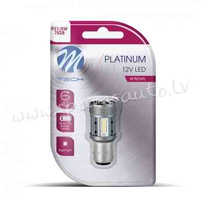 LB853W-01B - Blister M-TECH Platinum LB853W-01B - 1157 P21/5W. 12-24V 1x Dioda LED 12x3030SMD. CANBU Rīga