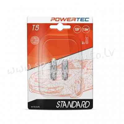 PTZ29-02B - W5W Powertec Standard T5 W2x4.6d 1.2W 12V Blister - Spuldzite - UNSORTED HALOGĒNA SPULDZ Rīga