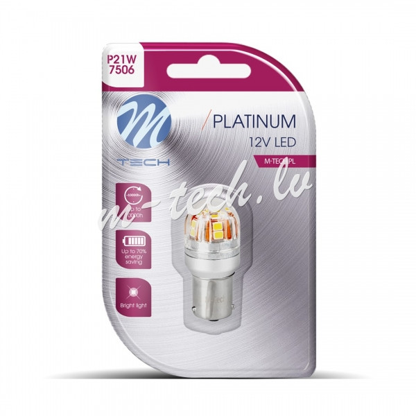 LB832Y-01B - Blister 1x Diode LED M-TECH Platinum PY21W 15x2835SMD 12-24V CANBUS. Amber Rīga - foto 1