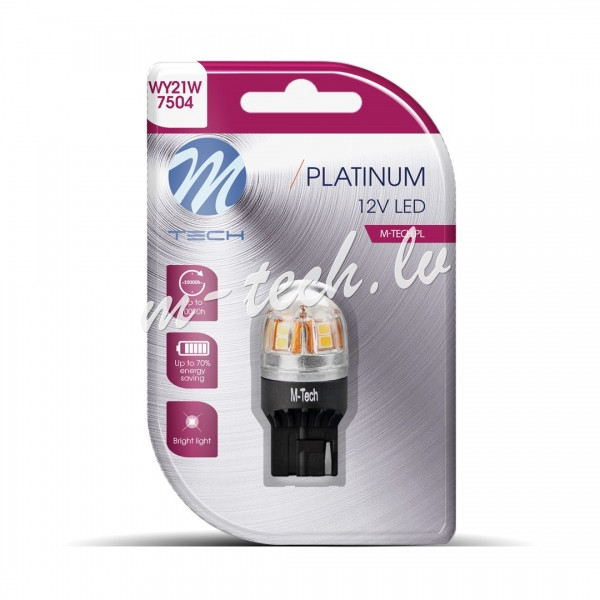 LB828Y-01B - Blister 1x Diode LED M-TECH Platinum T20 W21W 15x2835SMD 12-24V CANBUS. Amber Rīga - foto 1