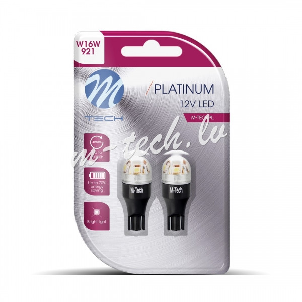 LB834W-02B - Blister 1x Diode LED M-TECH Platinum W16W T15 5x2835SMD 1W 12-24V CANBUS. White Rīga - foto 1