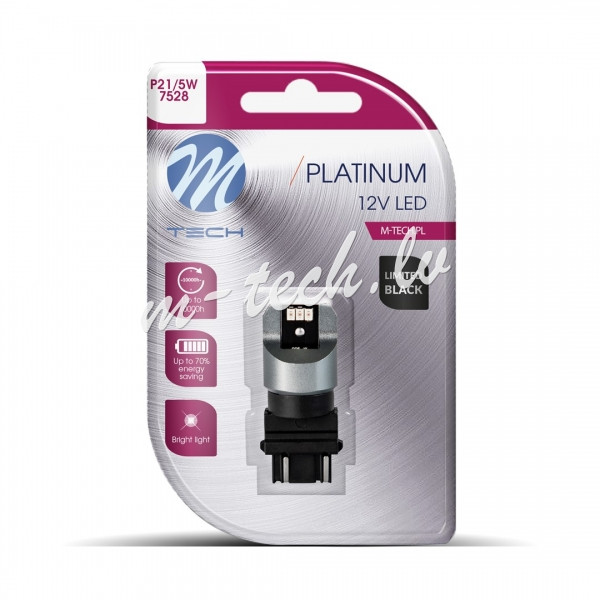 LB847R-01B - Blister 1x Diode LED M-TECH Platinum Limited Black P27/7W 3157 6x3020SMD 12-24V CANBUS. Rīga - foto 1