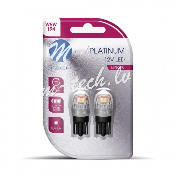 LB835Y-02B - Blister 1x Diode LED M-TECH Platinum T10 W5W 5x2835SMD 1W 12-24V. Amber Рига - изображение 1
