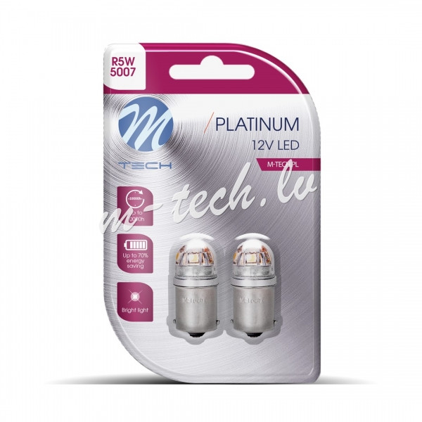 LB833Y-02B - Blister 1x Diode LED M-TECH Platinum R5W 5x2835SMD 1W 12-24V CANBUS. Amber Rīga - foto 1