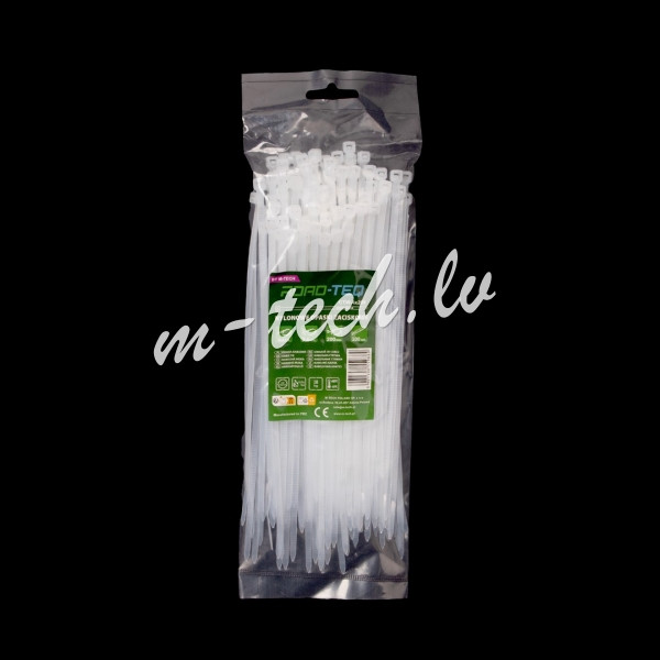 CTW-4X200 - ROAD-TEQ Nylon Cable Ties. size: 3.6x200mm. 100 pcs. white. Rīga - foto 1