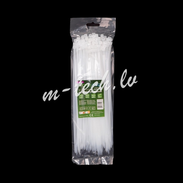 CTW-4X250 - ROAD-TEQ Nylon Cable Ties. size: 3.6x250mm. 100 pcs. white. Рига - изображение 1