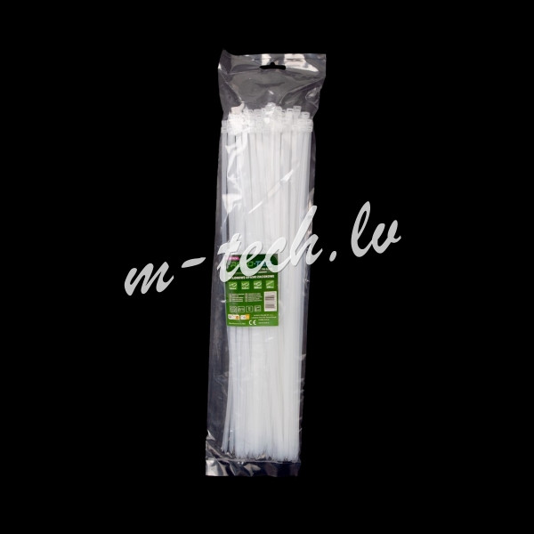 CTW-5X400 - ROAD-TEQ Nylon Cable Ties. size: 4.8x400mm. 100 pcs. white. Rīga - foto 1