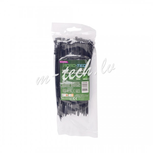 CTB-3X150 - ROAD-TEQ Nylon Cable Ties. size: 2.5x150mm. 100 pcs. black. Rīga - foto 1