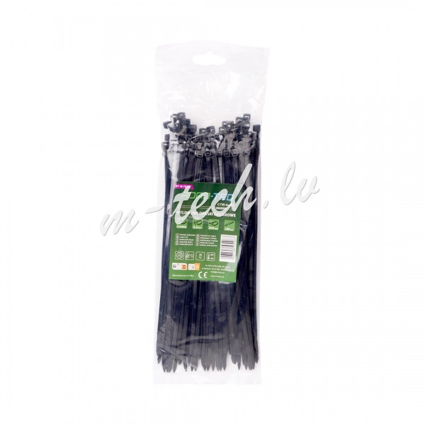 CTB-4X200 - ROAD-TEQ Nylon Cable Ties. size: 3.6x200mm. 100 pcs. black. Rīga - foto 1