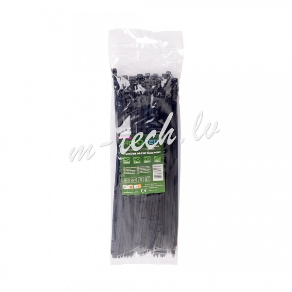 CTB-4X250 - ROAD-TEQ Nylon Cable Ties. size: 3.6x250mm. 100 pcs. black. Rīga - foto 1
