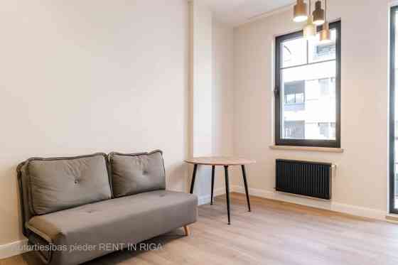 A modern and meticulously designed 2-room apartment is available for reservation at Ernesta Birzniek Rīga