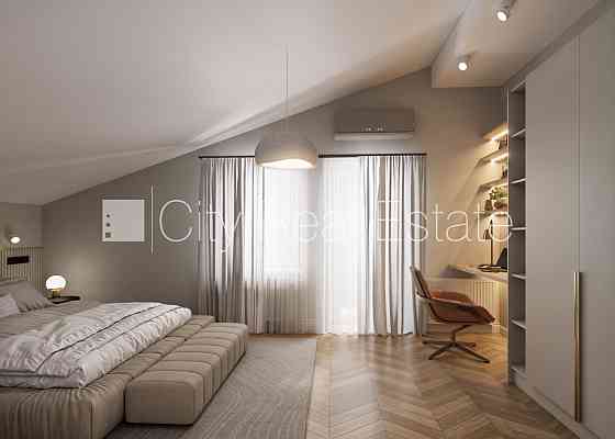 Проект - Kalpaka Residence, фасадный дом, закрытый двор, вход с улицы, мансарда, лифт, Рига