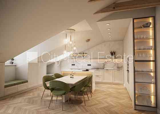 Проект - Kalpaka Residence, фасадный дом, закрытый двор, вход с улицы, мансарда, лифт, Рига