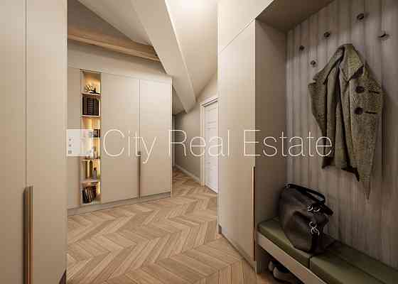 Проект - Kalpaka Residence, фасадный дом, закрытый двор, вход с улицы, мансарда, лифт, Рига