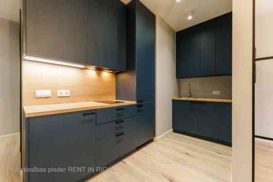 A modern and meticulously designed studio apartment is available for reservation at Ernesta Birzniek Rīga