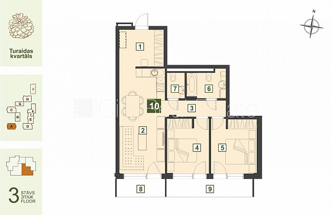 Projekts - Turaidas Kvartāls, jaunceltne, dzīvokļu skaits ēkā , labiekārtota apzaļumota Jūrmala - foto 8