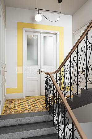 Фасадный дом, реновированный дом, установлены солнечные панели , закрытый двор, Рига - изображение 16