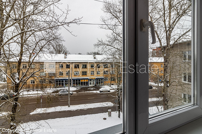 Pagalma ēka, labiekārtota apzaļumota teritorija, vieta automašīnai, balkons, logi vērsti Rīga - foto 10