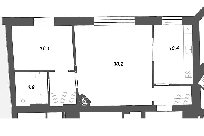 Fasādes māja, renovēta māja, slēgts pagalms, ieeja no ielas un pagalma, ir lifts, kāpņu Rīga - foto 16